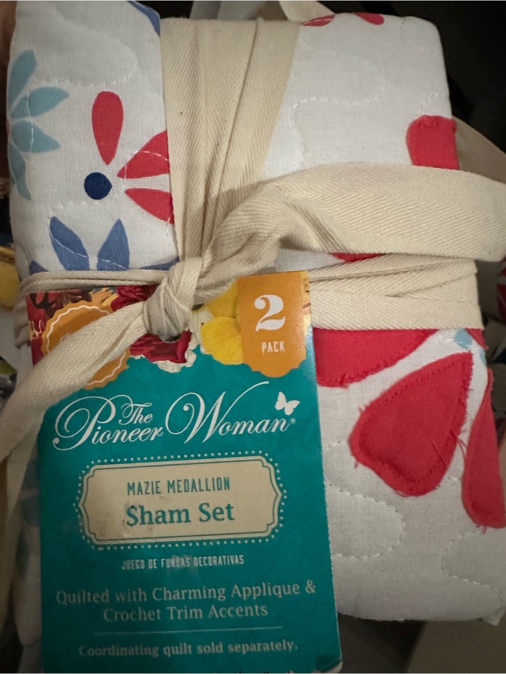 The Pioneer Woman Red, Blue & Cream Mazie Medallion Sham Set